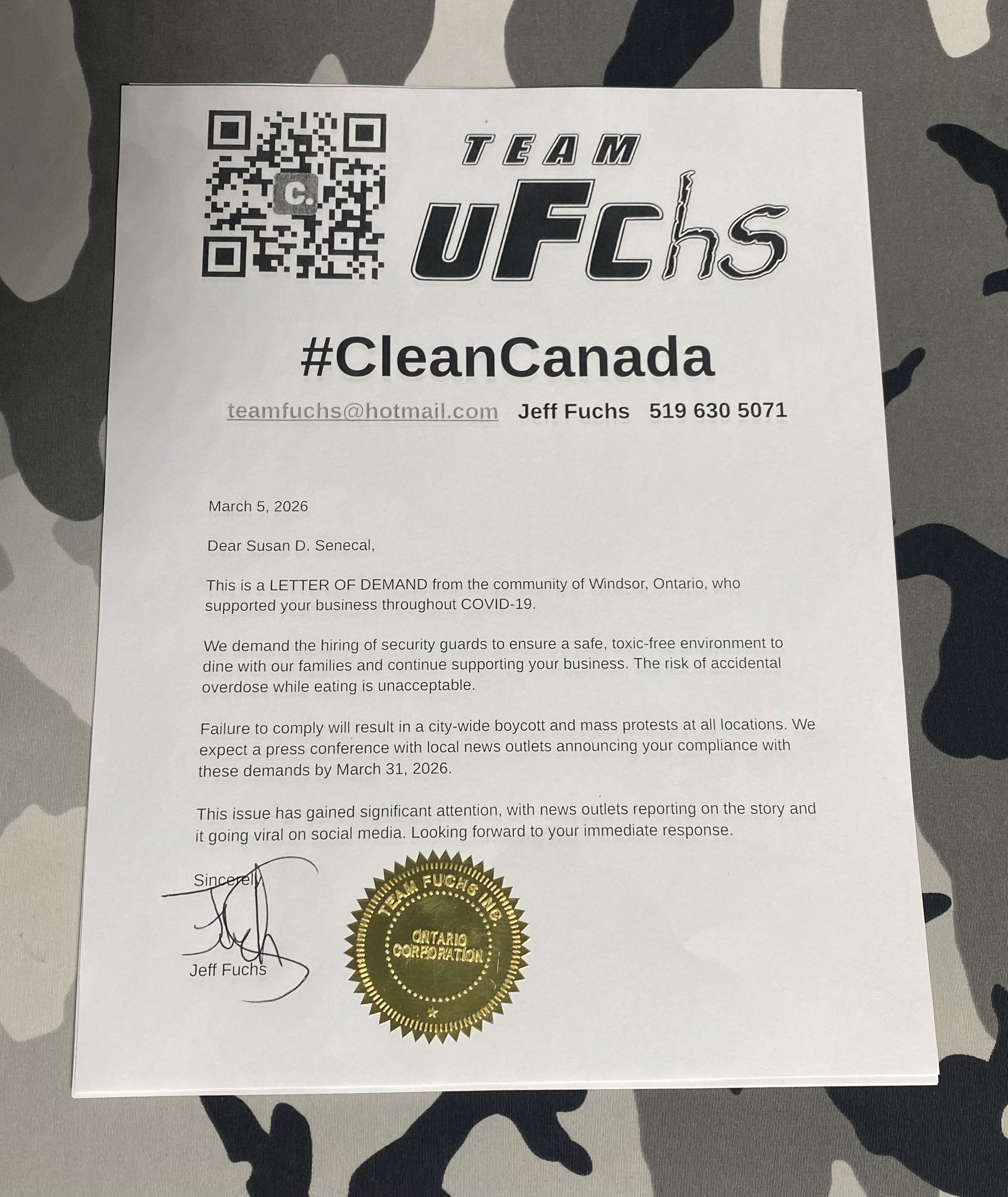 CleanCanada open letter to Windsor City Council